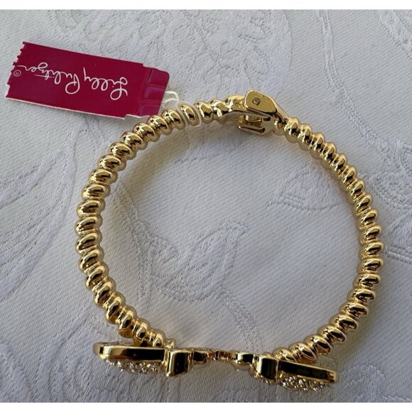Lilly Pulitzer Elephant Cuff Bracelet Gold-tone Rhinestone Hinged Bracelet NWT - Picture 6 of 15